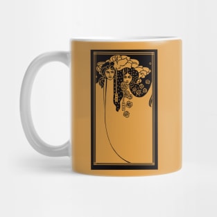 Art Nouveau Ladies (gold on black) Mug